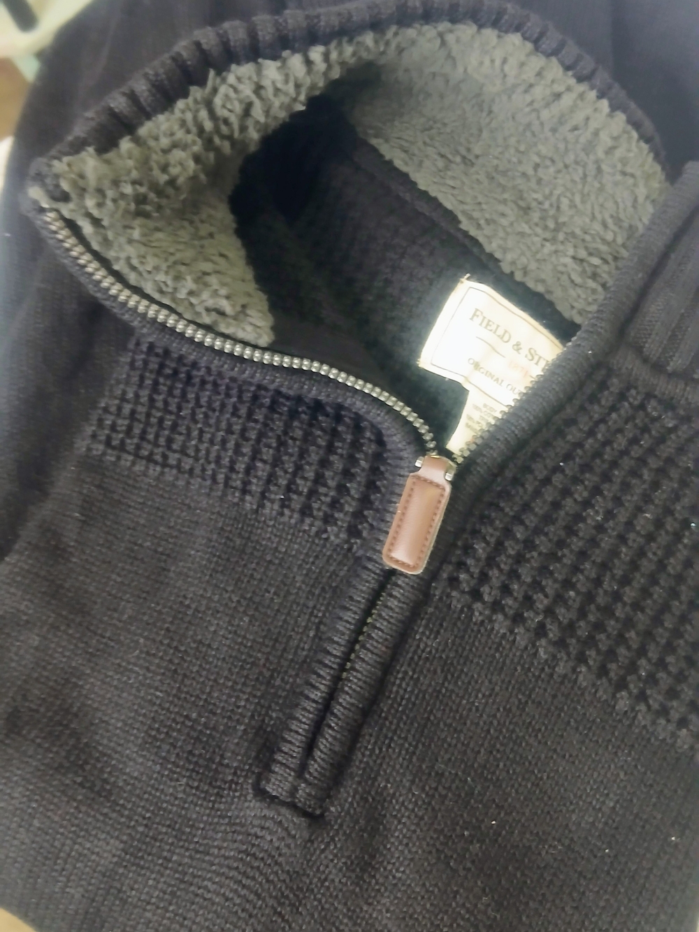 Men's Black Half-Zip Sweater - Picture 8 of 8